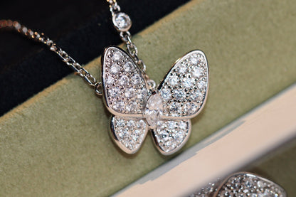 [LunaMar]BUTTERFLY DIAMOND CHARM NECKLACE