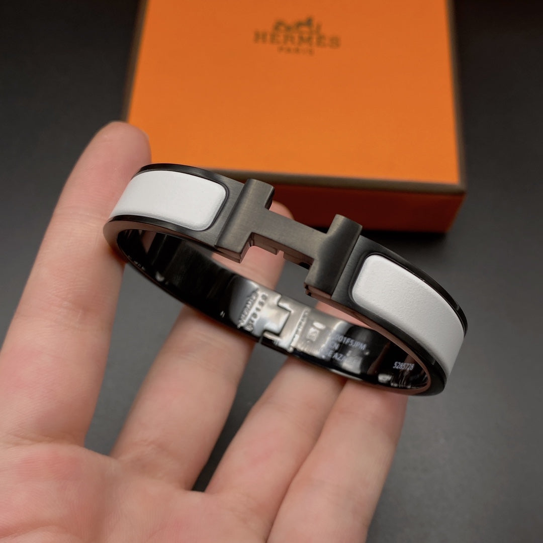 [LunaMar]H BRACELET 12MM BLACK WHITE CERAMIC