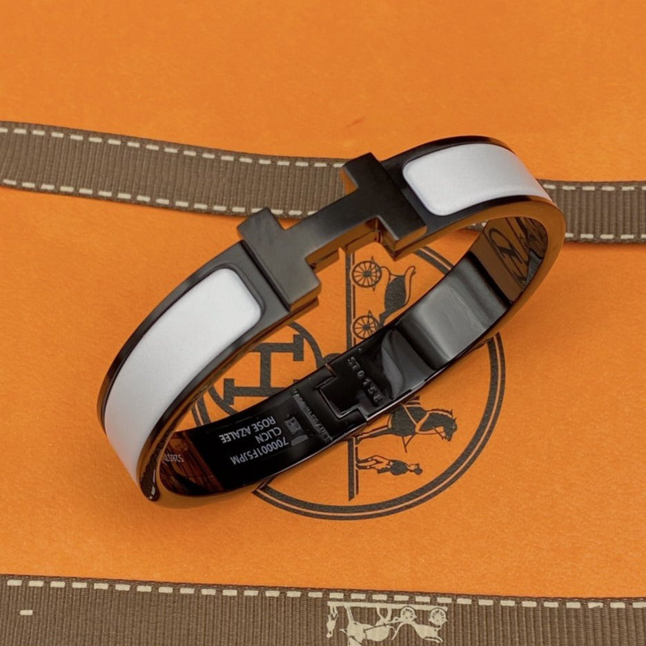 [LunaMar]H BRACELET 12MM BLACK WHITE CERAMIC