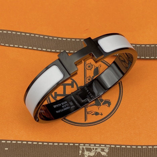 [LunaMar]H BRACELET 12MM BLACK WHITE CERAMIC