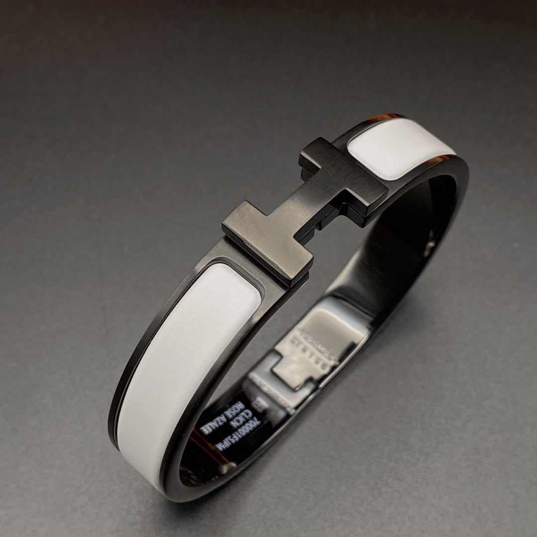 [LunaMar]H BRACELET 12MM BLACK WHITE CERAMIC