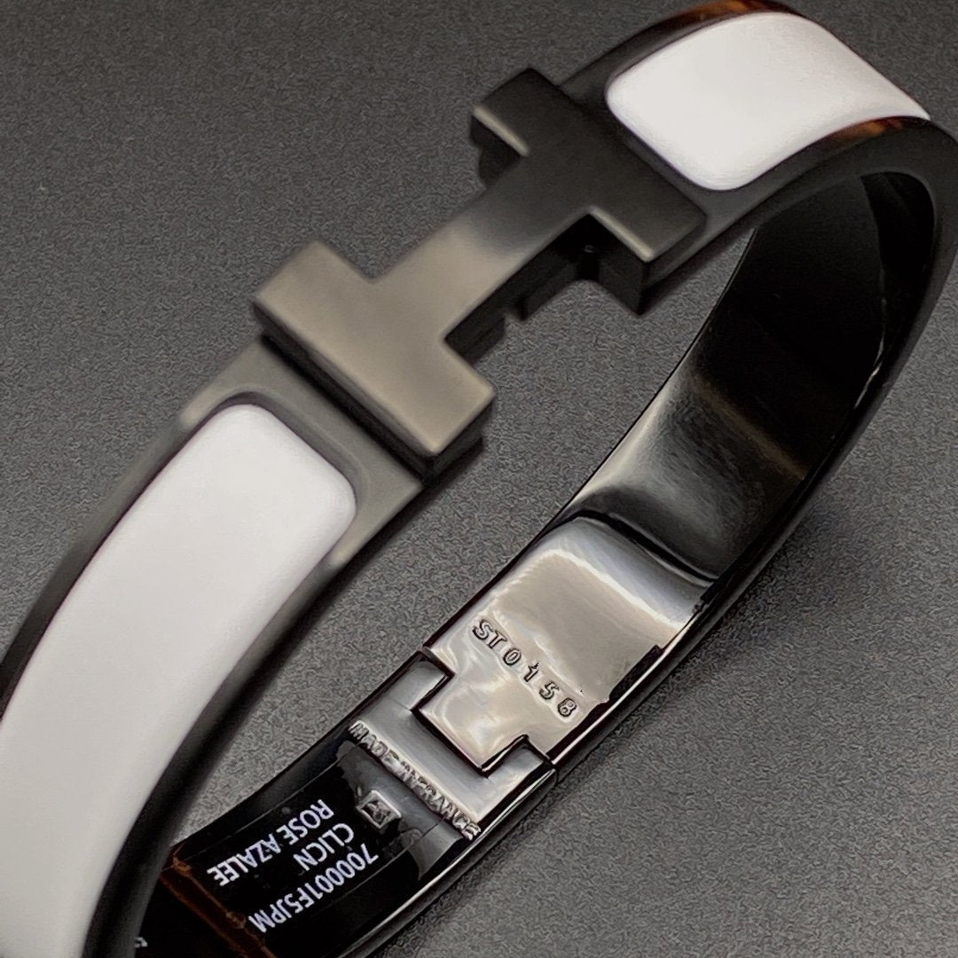 [LunaMar]H BRACELET 12MM BLACK WHITE CERAMIC