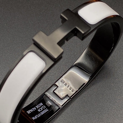 [LunaMar]H BRACELET 12MM BLACK WHITE CERAMIC