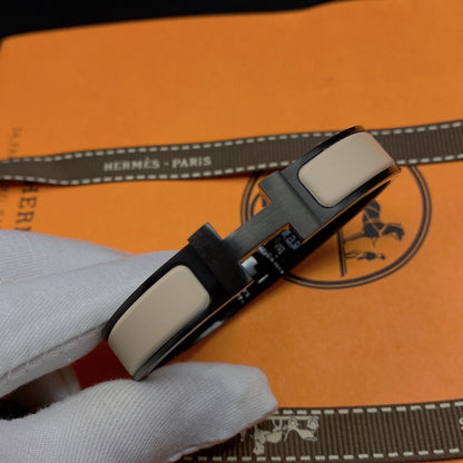 [LunaMar]H BRACELET 12MM BLACK BEIGE CERAMIC