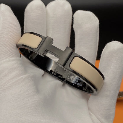 [LunaMar]H BRACELET 12MM BLACK BEIGE CERAMIC
