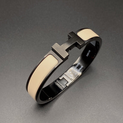 [LunaMar]H BRACELET 12MM BLACK BEIGE CERAMIC