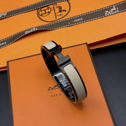 [LunaMar]H BRACELET 12MM BLACK BEIGE CERAMIC