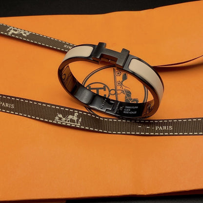[LunaMar]H BRACELET 12MM BLACK BEIGE CERAMIC