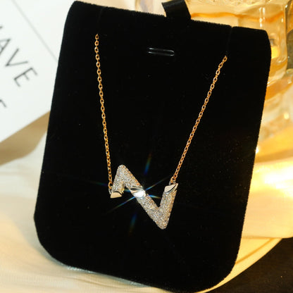 [LunaMar]VOLT SILVER DIAMOND PEDANT NECKLACE