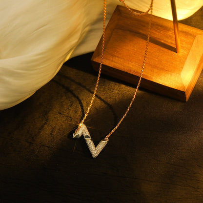 [LunaMar]VOLT SILVER DIAMOND PEDANT NECKLACE