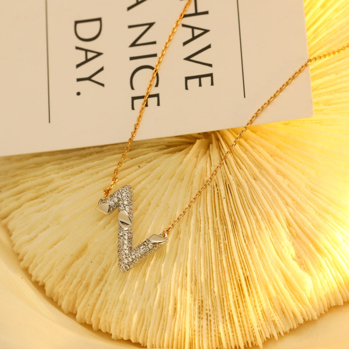 [LunaMar]VOLT SILVER DIAMOND PEDANT NECKLACE