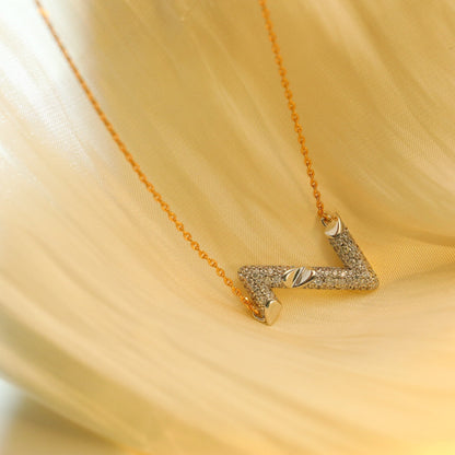 [LunaMar]VOLT SILVER DIAMOND PEDANT NECKLACE