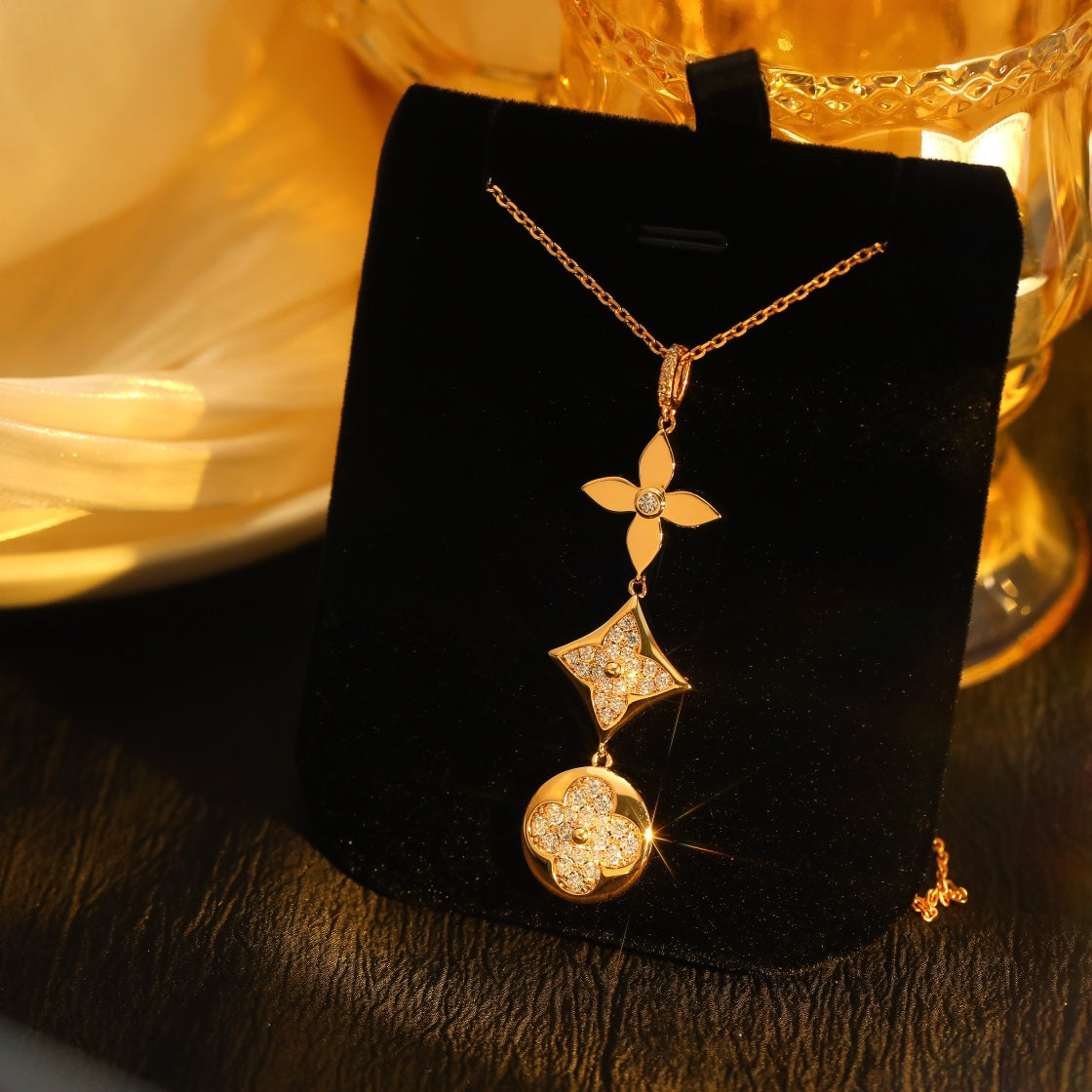 [LunaMar]STAR AND SUN DIAMOND ROSE GOLD NECKLACE