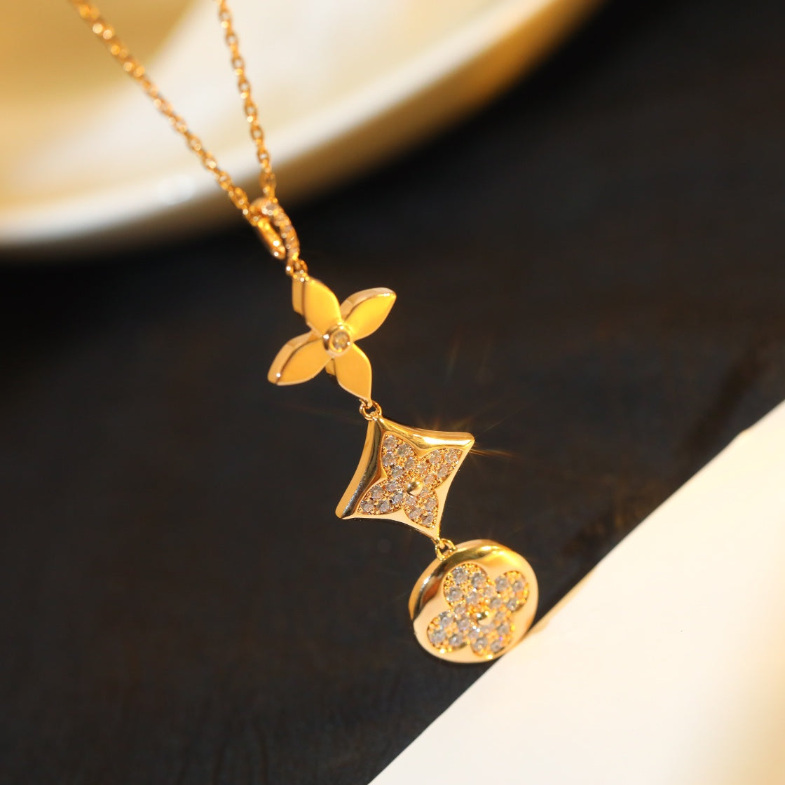 [LunaMar]STAR AND SUN DIAMOND ROSE GOLD NECKLACE
