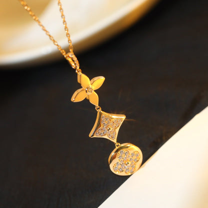 [LunaMar]STAR AND SUN DIAMOND ROSE GOLD NECKLACE