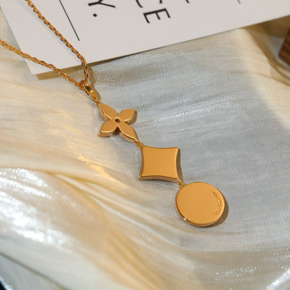 [LunaMar]STAR AND SUN DIAMOND ROSE GOLD NECKLACE