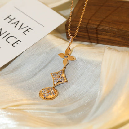 [LunaMar]STAR AND SUN DIAMOND ROSE GOLD NECKLACE