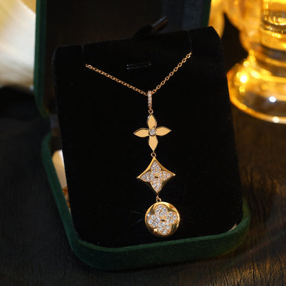 [LunaMar]STAR AND SUN DIAMOND ROSE GOLD NECKLACE