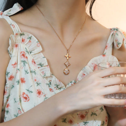 [LunaMar]STAR AND SUN DIAMOND ROSE GOLD NECKLACE