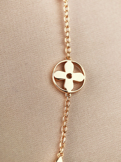 [LunaMar]STAR AND SUN 7 MOTIFS GOLD BRACELET