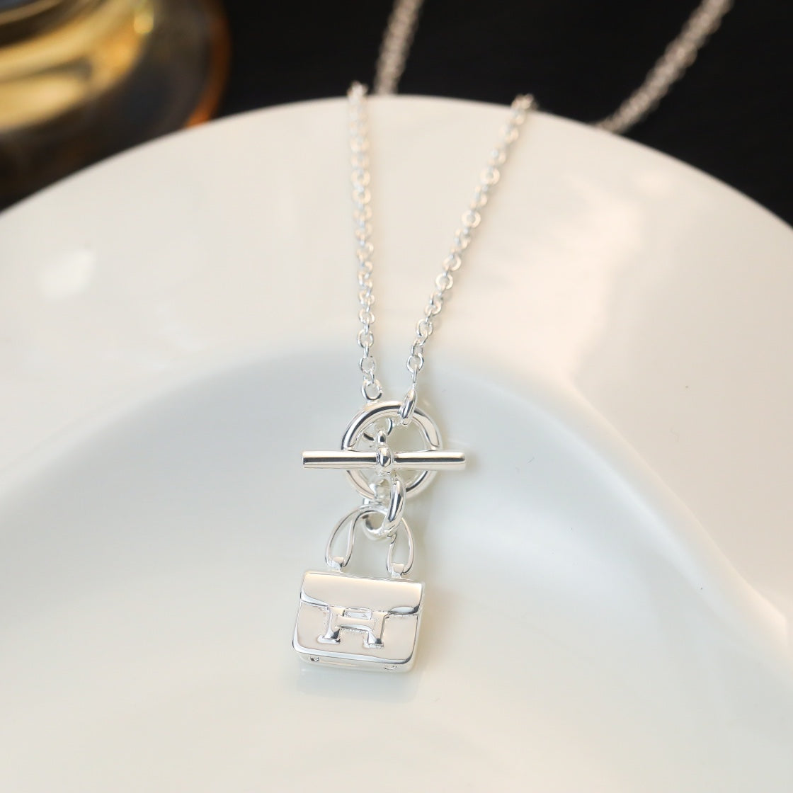 [LunaMar]POP H PEDANT SILVER NECKLACE
