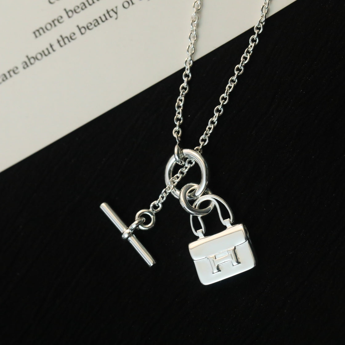 [LunaMar]POP H PEDANT SILVER NECKLACE