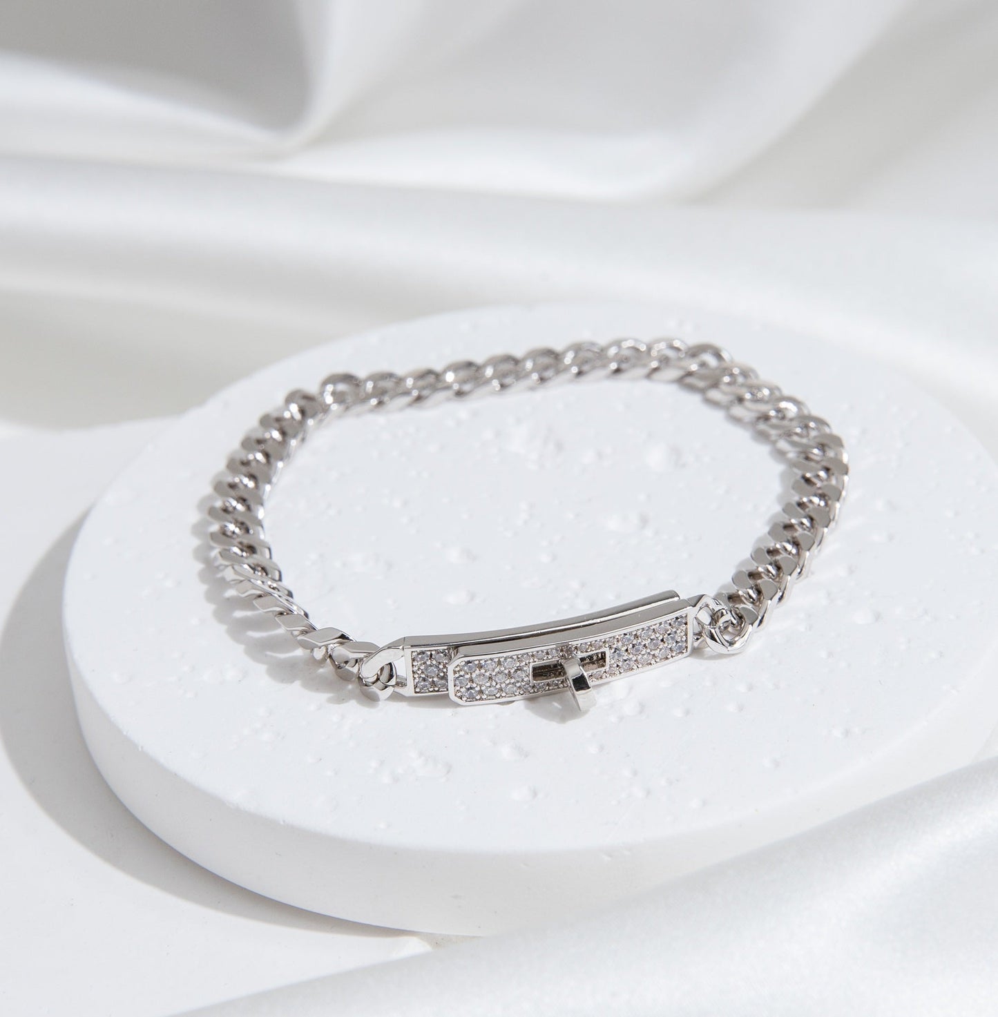 [LunaMar]KELLY CHAIN SILVER DIAMOND BRACELET
