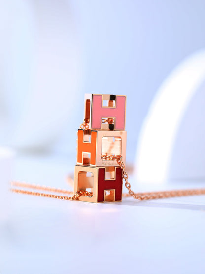 [LunaMar]H CAGE ROSE GOLD NECKLACE