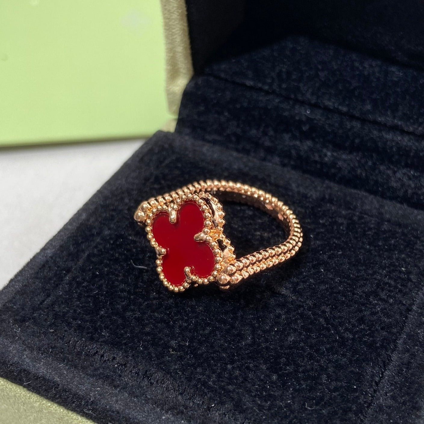 [LunaMar]LUCKY CLOVER GOLD REVERSIBLE RING