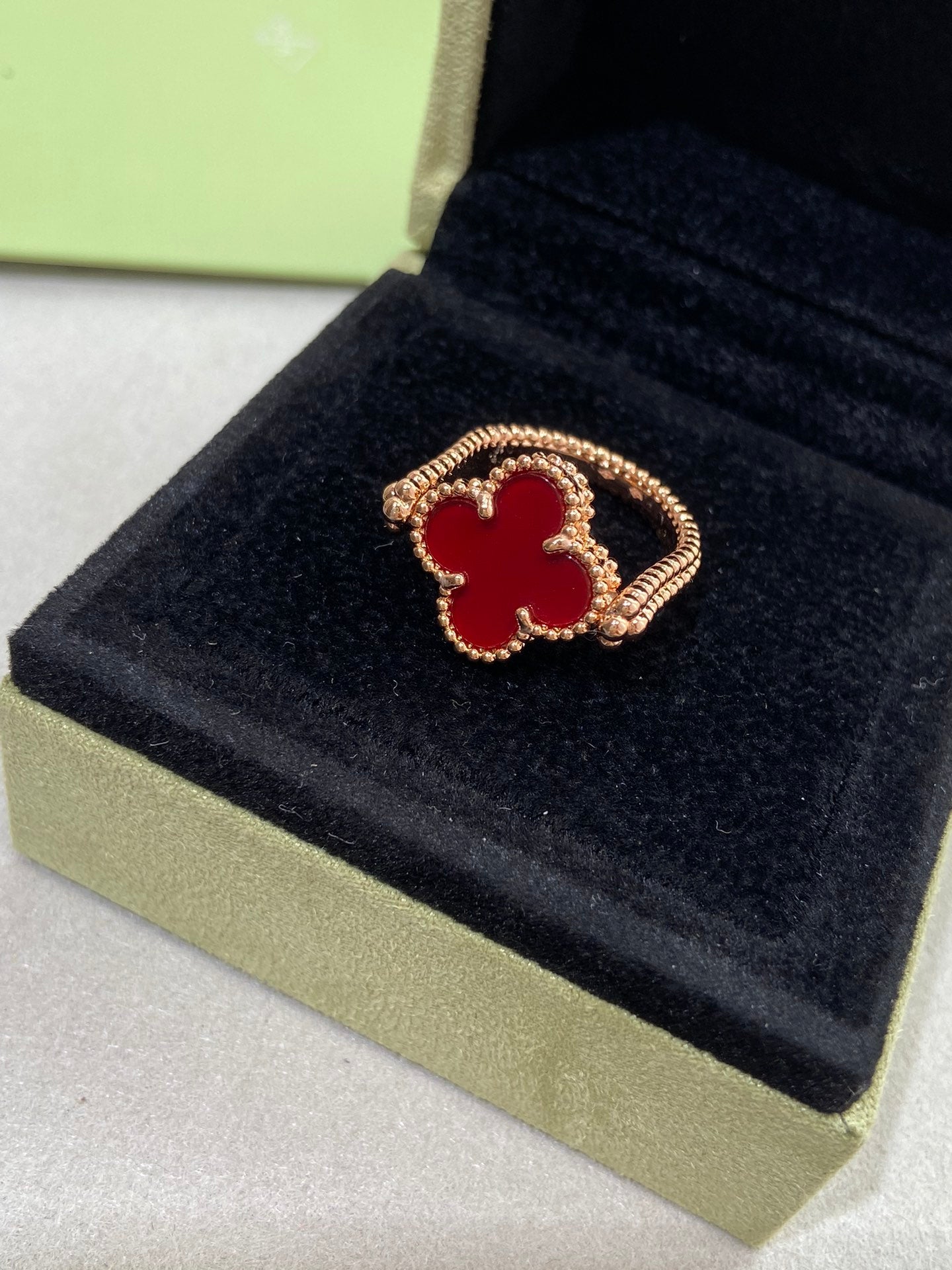 [LunaMar]LUCKY CLOVER GOLD REVERSIBLE RING