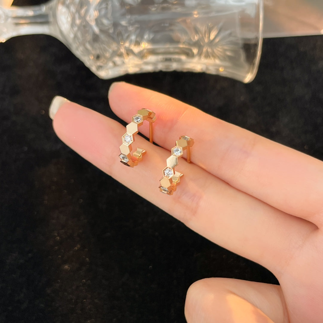 [LunaMar]BEE LOVE DIAMOND HOOP EARRINGS