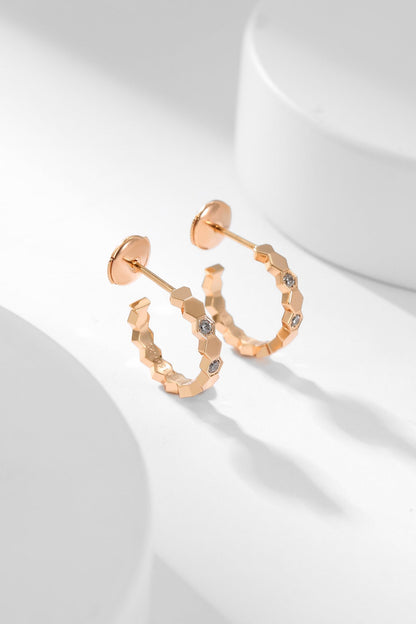 [LunaMar]BEE LOVE DIAMOND HOOP EARRINGS