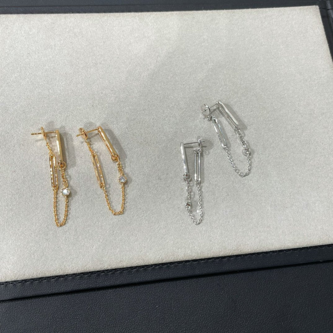[LunaMar]CHAINE CHAOS DIAMOND DROP EARRINGS