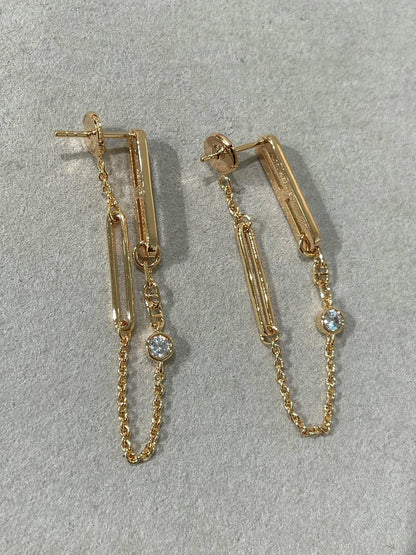 [LunaMar]CHAINE CHAOS DIAMOND DROP EARRINGS
