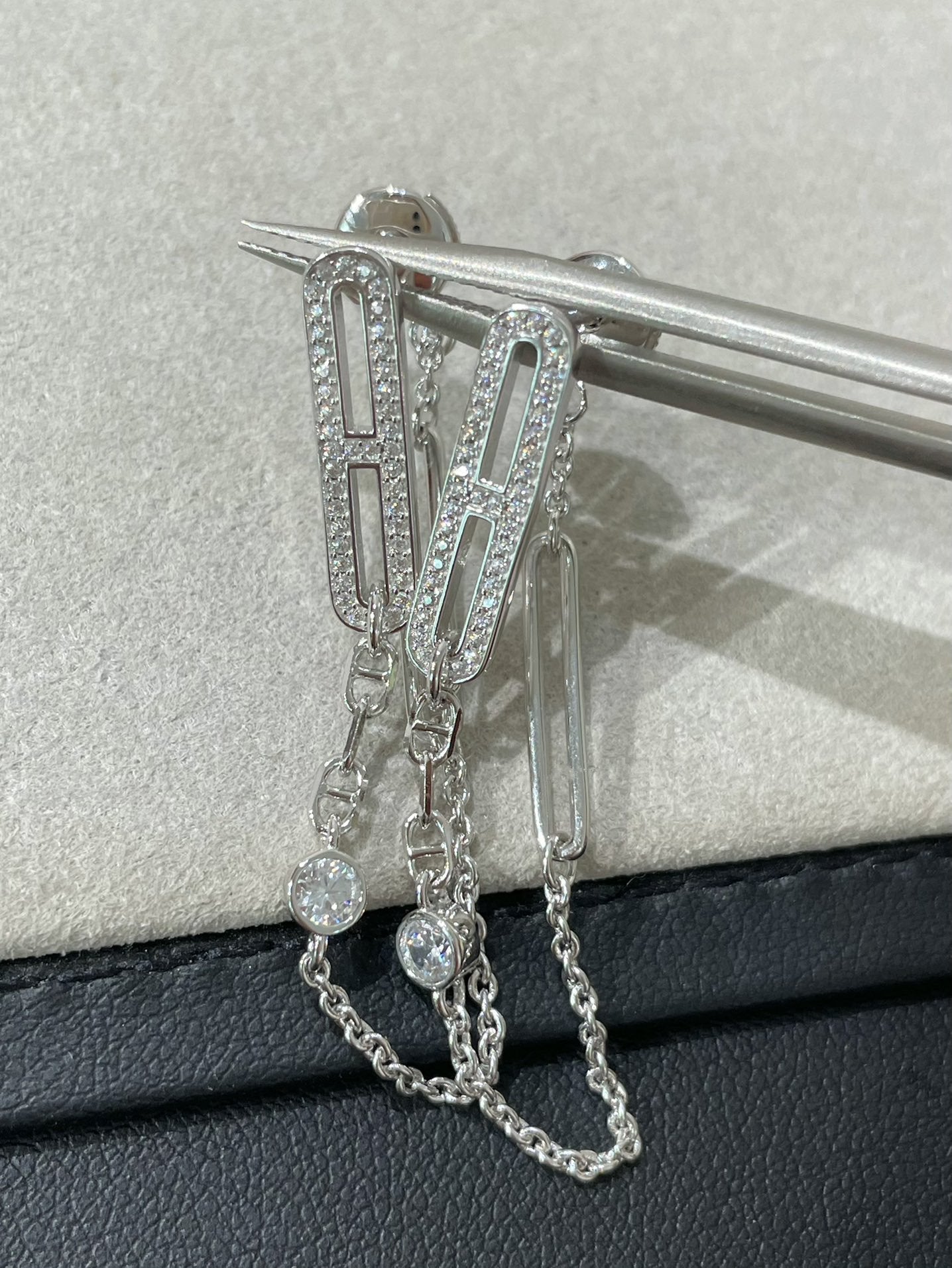 [LunaMar]CHAINE CHAOS DIAMOND DROP EARRINGS