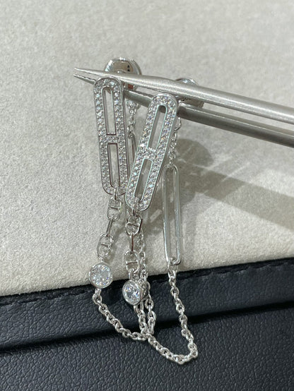 [LunaMar]CHAINE CHAOS DIAMOND DROP EARRINGS