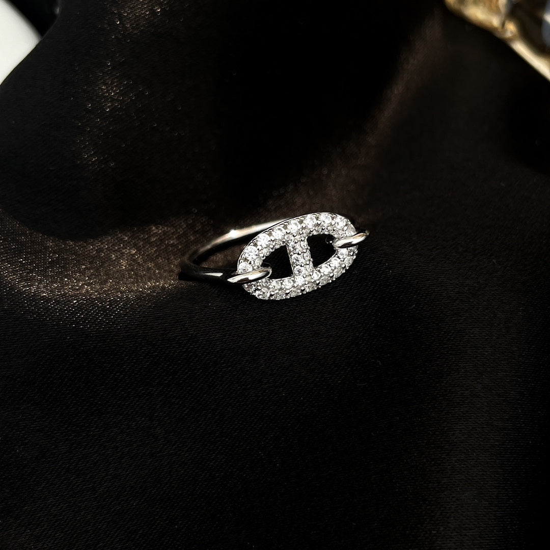 [LunaMar]RONDE SMALL SILVER DIAMOND RING