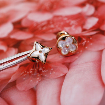 [LunaMar]STAR AND SUN ROSE GOLD MOP STUD EARRINGS