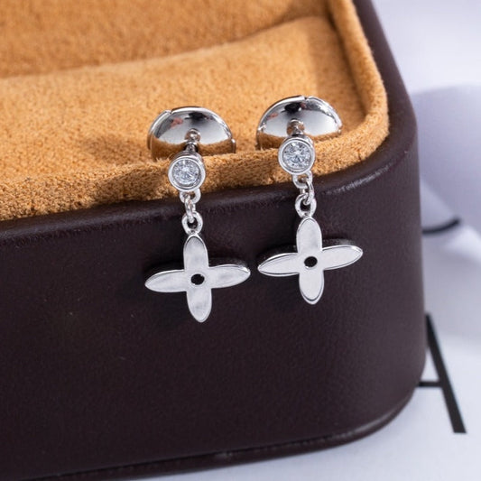 [LunaMar]VIDYLLE SILVER DIAMOND MINI DROP EARRINGS