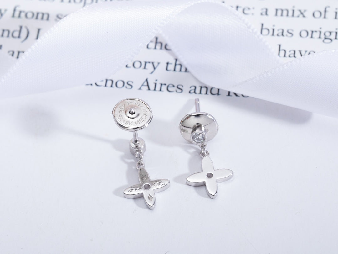 [LunaMar]VIDYLLE SILVER DIAMOND MINI DROP EARRINGS