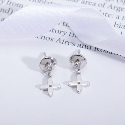 [LunaMar]VIDYLLE SILVER DIAMOND MINI DROP EARRINGS