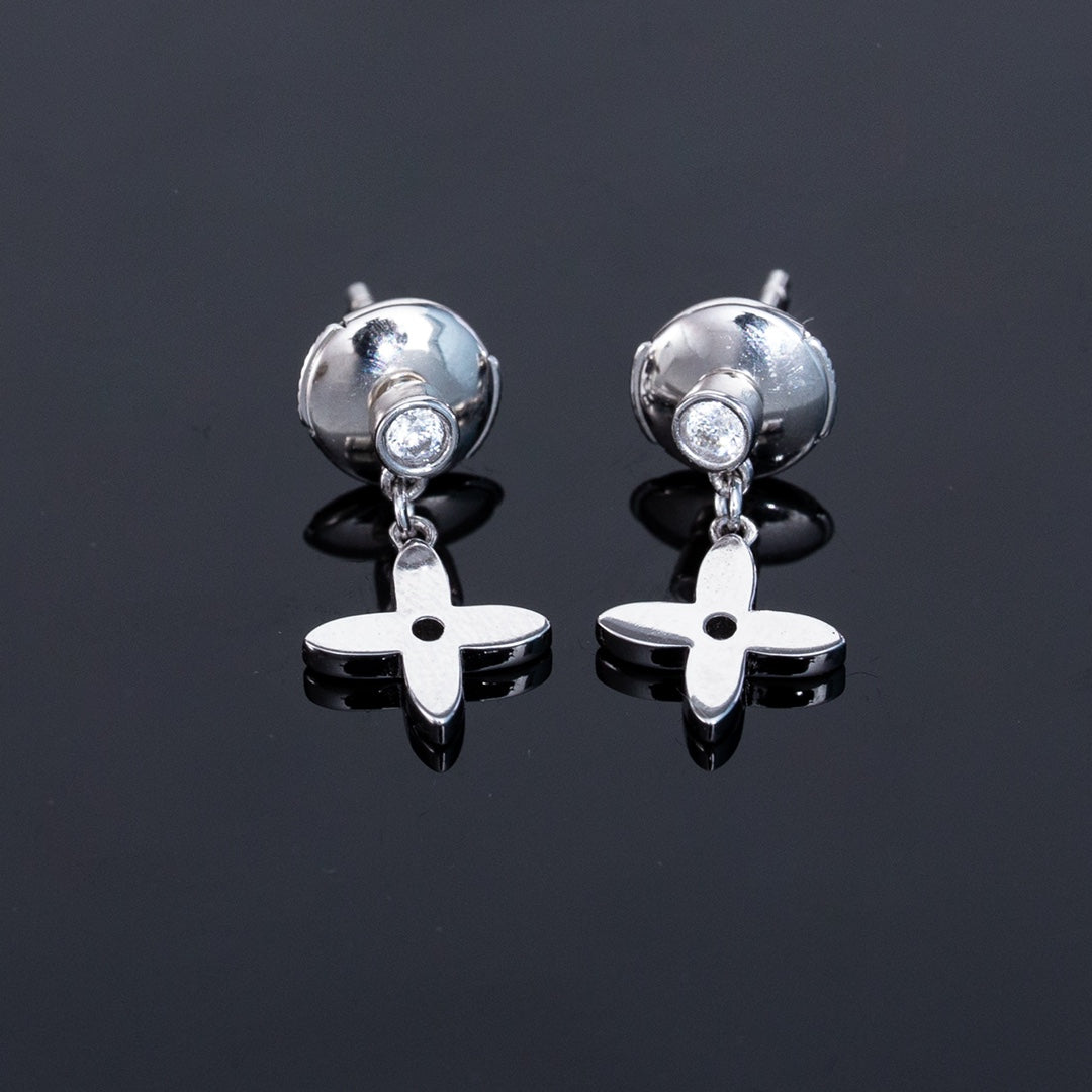 [LunaMar]VIDYLLE SILVER DIAMOND MINI DROP EARRINGS