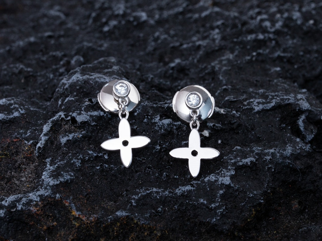 [LunaMar]VIDYLLE SILVER DIAMOND MINI DROP EARRINGS