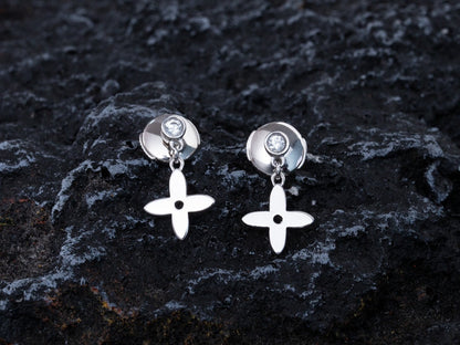 [LunaMar]VIDYLLE SILVER DIAMOND MINI DROP EARRINGS