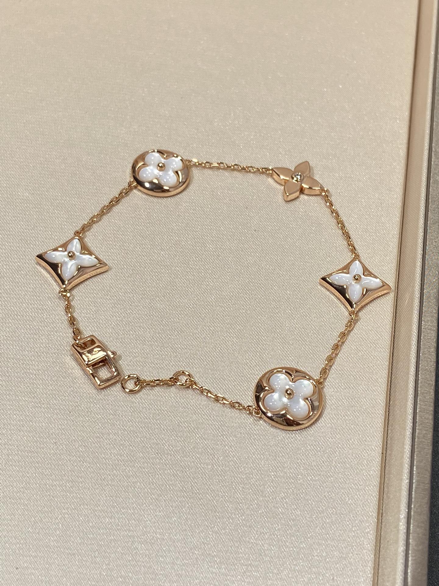 [LunaMar]STAR AND SUN 5 MOTIF MOP ROSE GOLD BRACELET