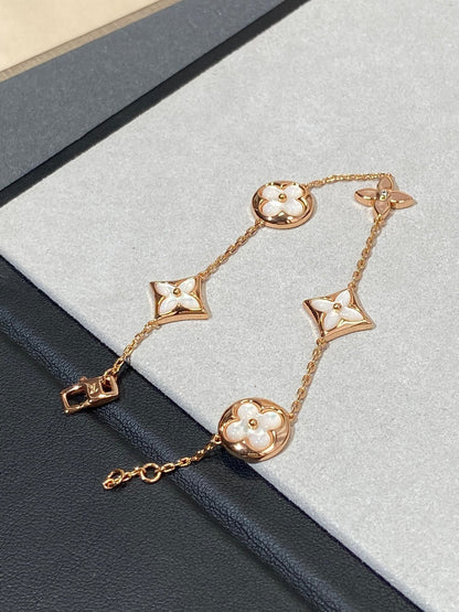 [LunaMar]STAR AND SUN 5 MOTIF MOP ROSE GOLD BRACELET