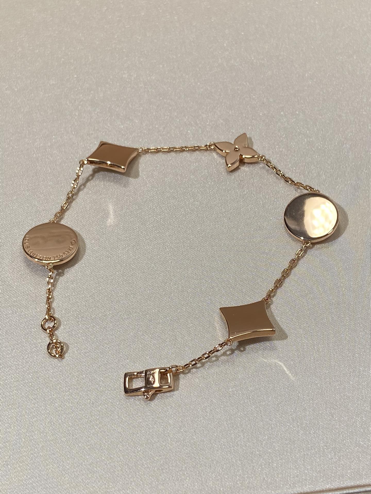 [LunaMar]STAR AND SUN 5 MOTIF MOP ROSE GOLD BRACELET