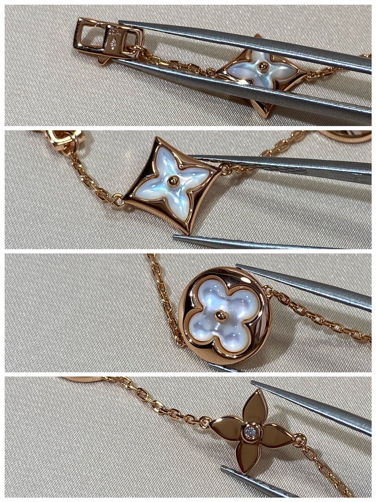 [LunaMar]STAR AND SUN 5 MOTIF MOP ROSE GOLD BRACELET