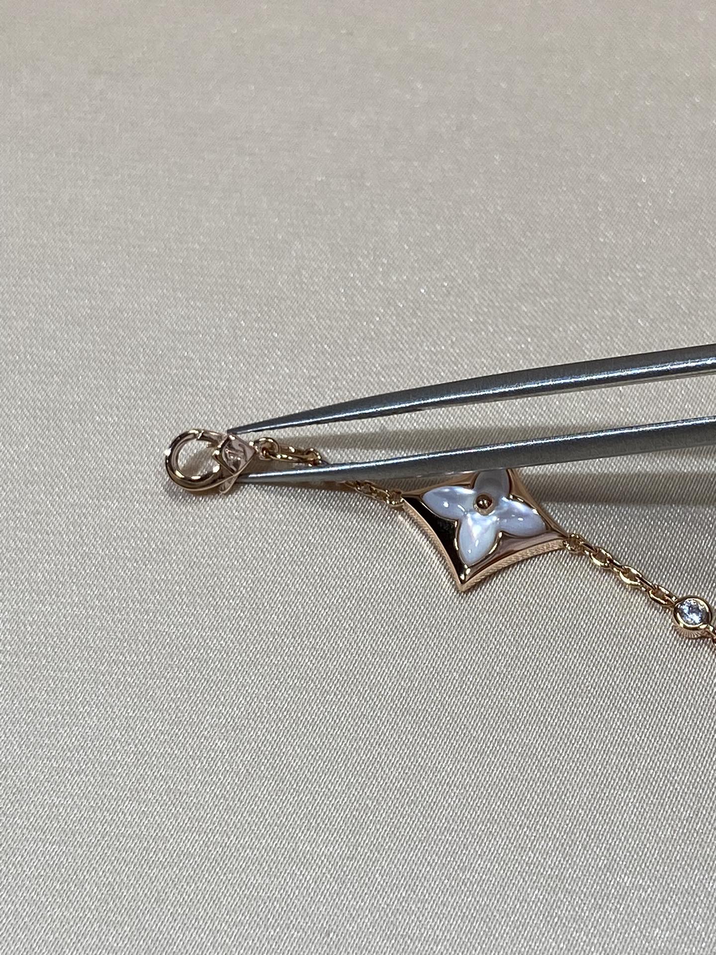 [LunaMar]STAR 4 MOTIF MOP DIAMOND ROSE GOLD BRACELET