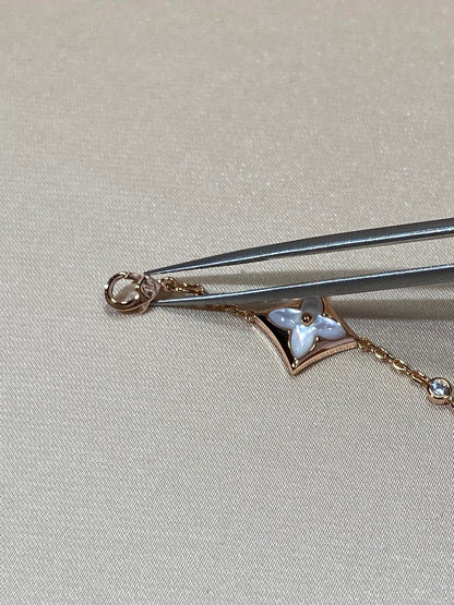 [LunaMar]STAR 4 MOTIF MOP DIAMOND ROSE GOLD BRACELET